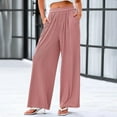 thumbnail image 5 of Red Clothes for Women, Going Out Outfits for Women, Weekend Nylon Womens Pants Dressy Casual, Women's Solid Color Casual Elastic Waist Pants Wide Leg Plus Size Loose, 5 of 6