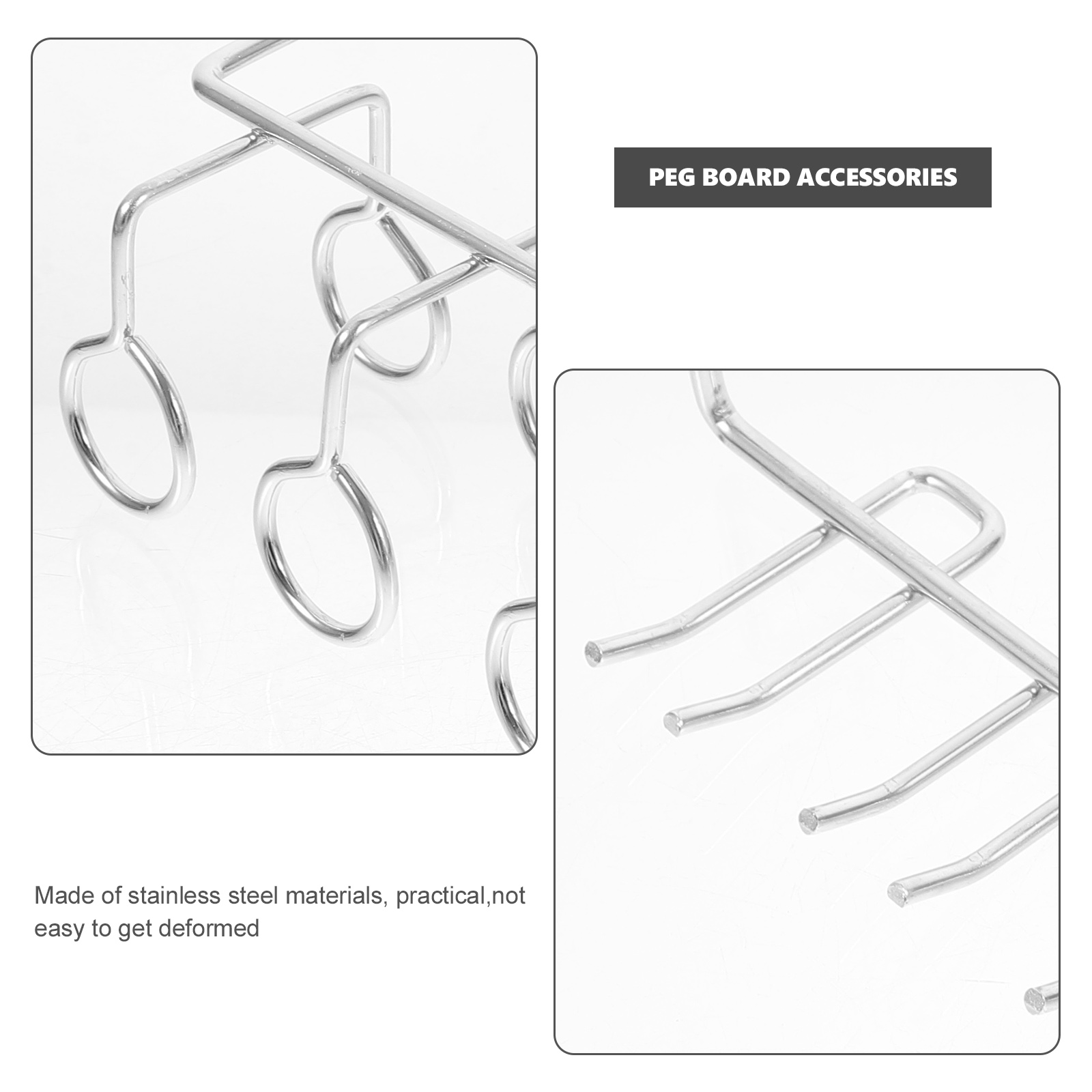 ETHZZLE peg board accessories Pegboard Hooks Stainless Steel Workshop Versatile 114pcs