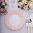 thumbnail image 3 of Balsa Circle 10 Round 7 in Blush Rose Gold Disposable Salad Plastic Plates Spiral Trim Party Tableware Decorations Supplies, 3 of 8