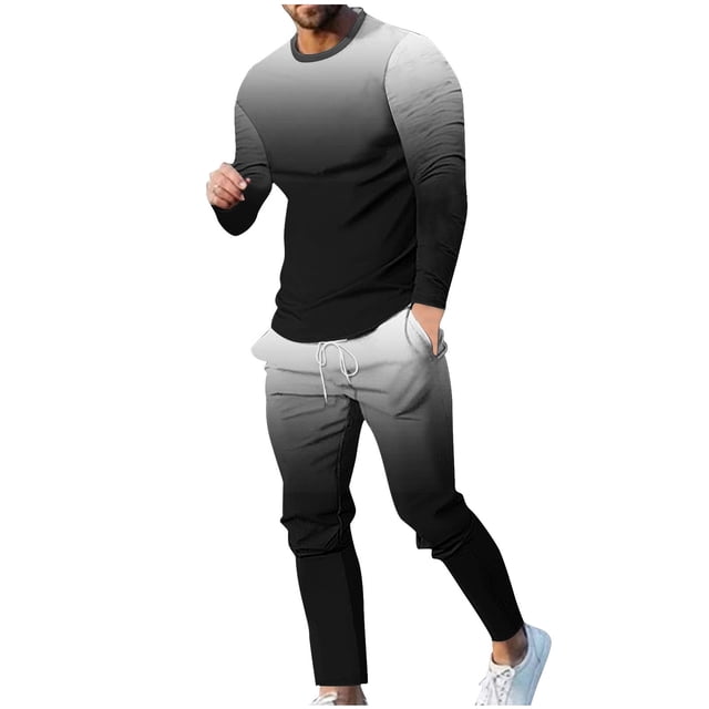 Birdeem Chemises pour Hommes, Col Rond Décontracté, Manches Longues, Blouse et Pantalon