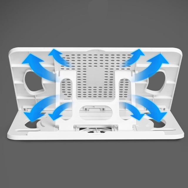 Soporte para computadora portátil de silicona PP y ABS plegable de 8 velocidades ajustable soporte de refrigeración portátil para trabajo en casa blanco