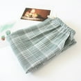 thumbnail image 2 of Womens Pants Spring Summer Checkered Pajama Pants Knitted Loose Home Trousers Linen Pants Women Light Green XL, 2 of 4