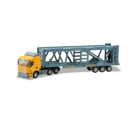 Inertial Container Trailer Truck Toys 1:64 Alloy Container Car Model Pull Back Car Toy for Gift