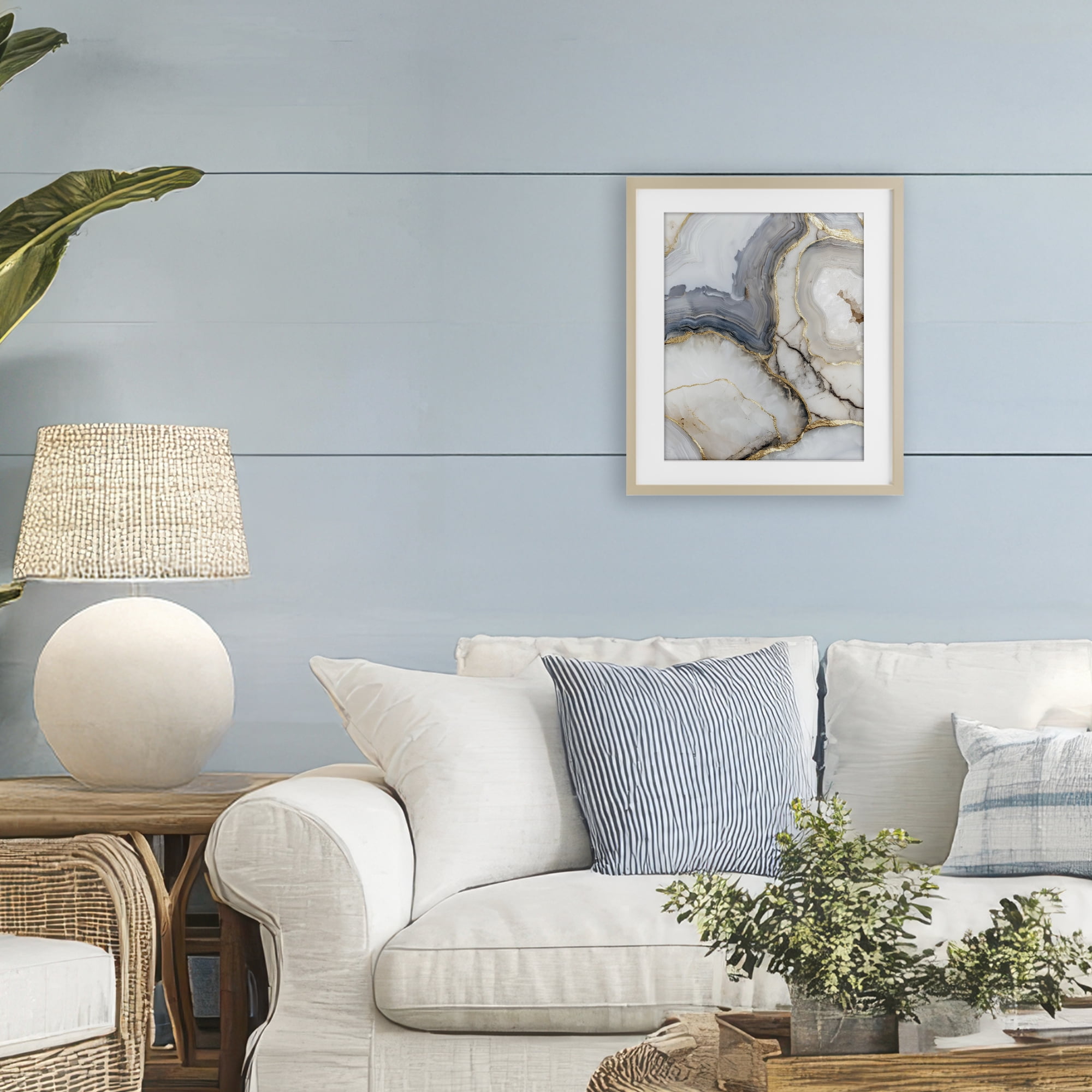Stupell Industries Crystal Geode with Gold Birch Framed Print Under Glass, design by Svetlana Aleynikova