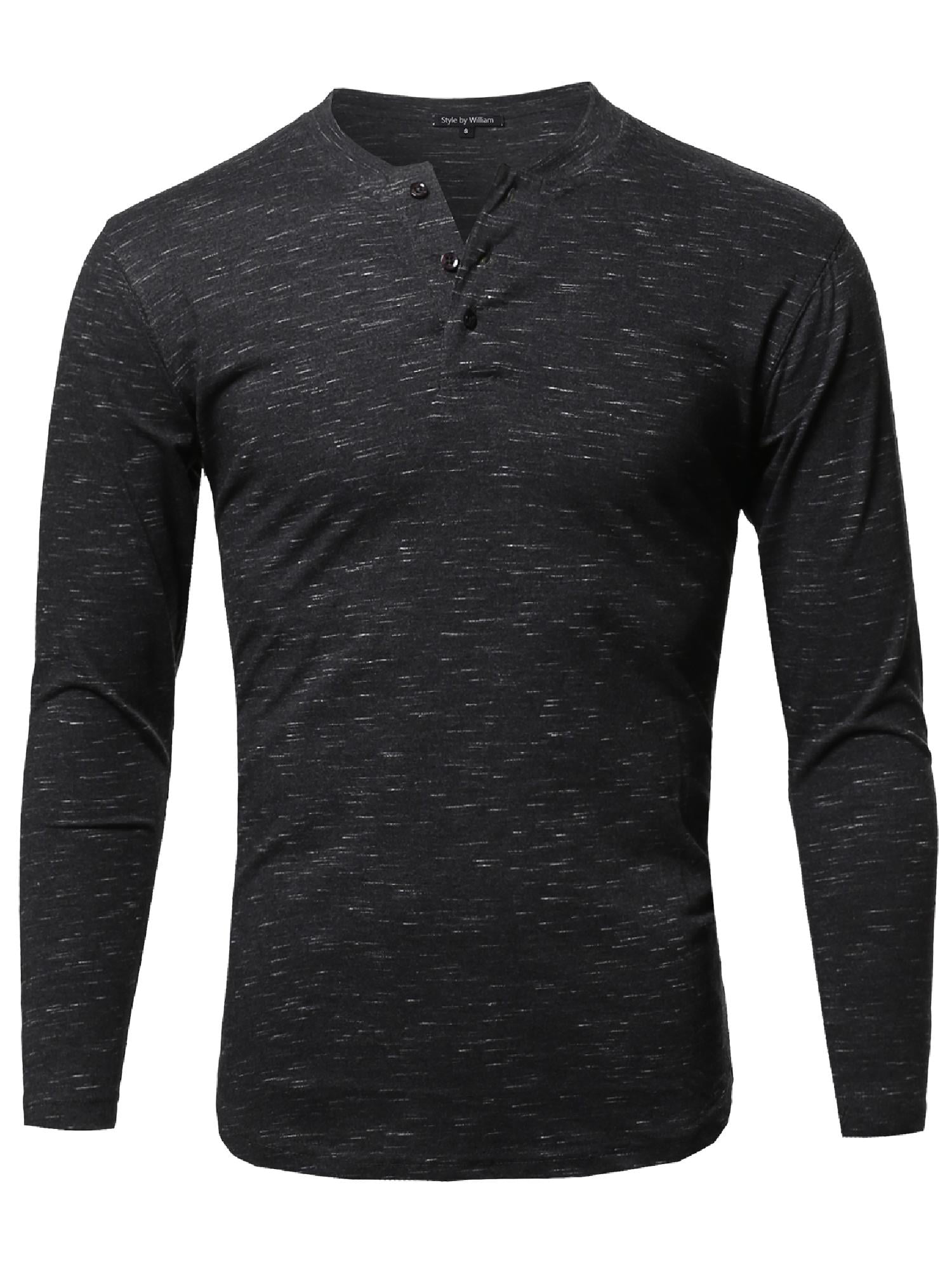 FashionOutfit Men's Marble Long Sleeves Henley Collar T-Shirt - Walmart.com