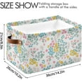 thumbnail image 3 of Coolnut Colorful Flowers Foldable Canvas Storage Bin, Sturdy Fabric Storage Basket with Handles, Storage Cube Box for Organizing Shelf Nursery Toy Closet 1PCS#95 Home Decor, 3 of 7