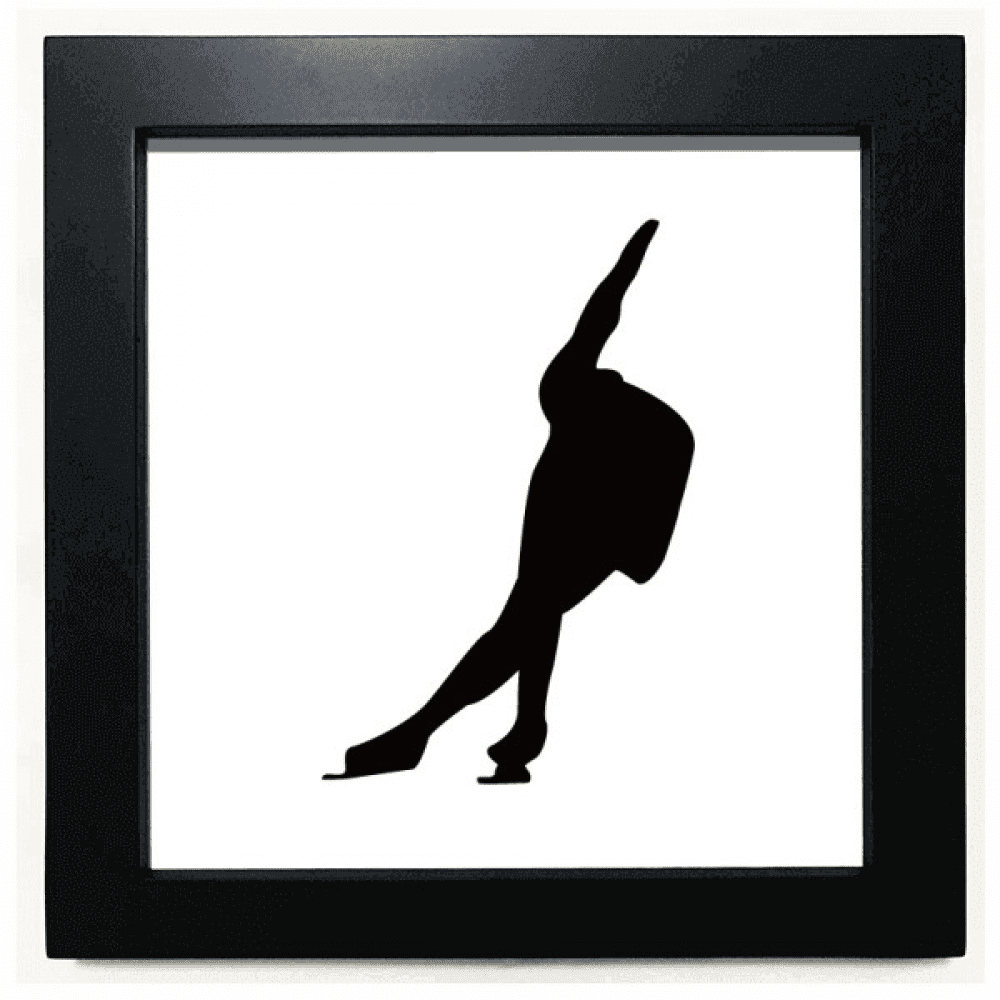 Black Sport Roller Skating Outline Black Square Frame Picture Wall Tabletop