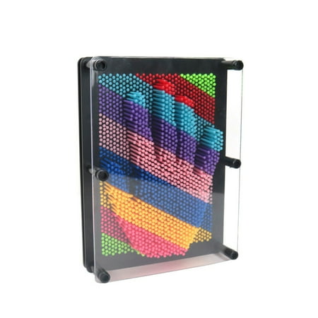 

Plastic 3D Clone Hand Mode Pin Art Kids Educational Toys Plastic Square Handprint Size Middle(Colorful)