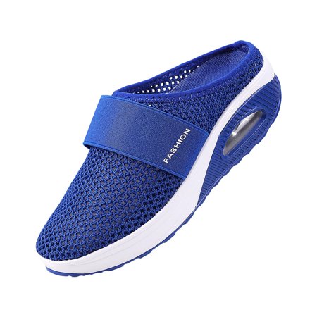 

Felirenzacia Style Daily Casual Baotou Mesh Round Head Women s Wedge Slippers