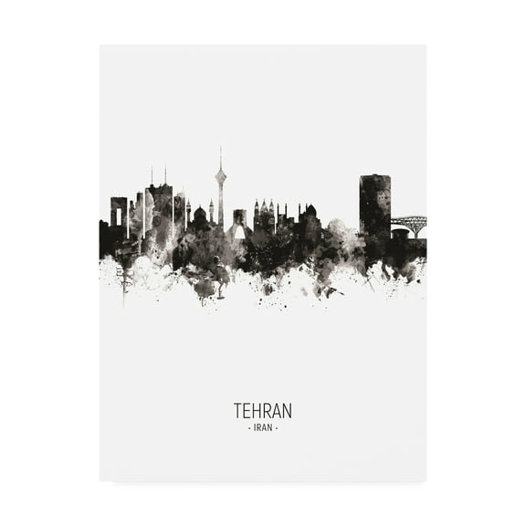 Trademark Fine Art 'Tehran Iran Skyline Portrait II' Canvas Art by Michael Tompsett