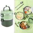 thumbnail image 1 of Stainless Steel Lunch Container, Portable Leakproof Food Storage Containers Lunch Box Stackable Lunch Container Insulated Lunch Snack Box for Students Adults Men Women, 1 of 7