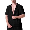 thumbnail image 1 of pstuiky camisetas de manga corta para hombre, Camisa informal de verano para hombre, de color liso, de manga corta, con solapa y cremallera ropa de hombre l, 1 of 4