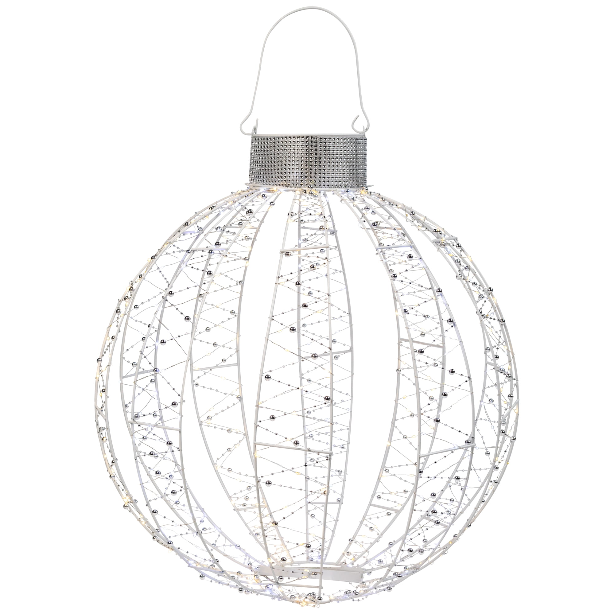 LED Lighted 3-D Ball Ornament Outdoor Christmas Decoration - 24" - Cool and Warm White