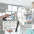 thumbnail image 3 of Camera Dry Erase Acrylic Director Film Clapboard Movie TV Cut Action Scene Clapper Board Slate With Marker Pen, Color Stick, White, 3 of 7
