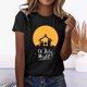 thumbnail image 2 of Gibobby Playera de Manga Corta con Cuello Redondo Camiseta gráfica para mujer, divertida camiseta manga corta con cuello redondo para ver películas, blusa(Negro,CH), 2 of 4