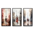 thumbnail image 2 of Designart "Vintage Watercolor of Eiffel Tower in Paris I" City Paris Framed Wall Art Set Of 3 - Red Paris Frame Gallery Set For Office Decor, 2 of 6