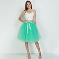 thumbnail image 4 of Tulle Skirts for Women Elastic Waist Lace Up Bow Knee Length Layered Mesh Flowy A Line Tutu Skirts Puffy Skirt Fairy Skirt, 4 of 6