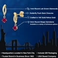thumbnail image 2 of Gem Stone King 14K Yellow Gold Red Created Ruby and Lab Grown Diamond Earrings for Women | 0.55 Cttw | Gemstone July Birthstone | Round 4MM, 2 of 6