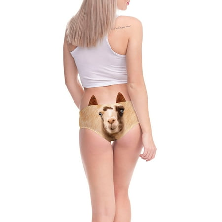 

CLZOUD Cute Womens Underwear Khaki Mike Fiber Women s Flirty Funny 3D Printed Animal Middle Waist Tail Underwears Briefs Gifts with Cute Ears S