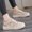 Khaki, variant on Local Warehouse White Women'S Sneakers | Comfortable Lift Platform Sole, Casual Walking Shoes with Polyurethane Upper, Fabric Inner, EVA Insole, Rubber Sole, Lace-up Closure
