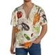 thumbnail image 1 of Fotbe Cute Vegetables Camisa Estampada de Manga Corta para Hombre, Casual de Verano, Estilo Playero, Sin Arrugas-Large, 1 of 5