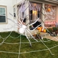 thumbnail image 6 of 11.8" Giant White Furry Halloween Spider Prop, Bendable Legs Fake Tarantula with Red Eyes for Indoor Outdoor Yard Porch Haunted House Halloween Party Spooky Decor, 6 of 7