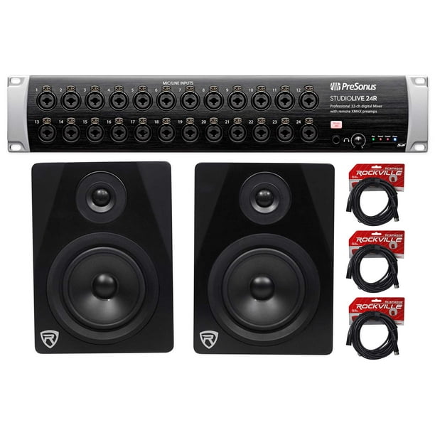 PRESONUS Studiolive 24R Digital Rack Mount Mixer w/24 Preamps+Studio Monitors
