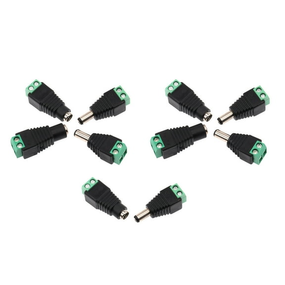 12V/24V DC Barrel Connector Set for LED Strips & CCTV 5.5mm x 2.1mm, High-Quality PVC, 120W Max Power
