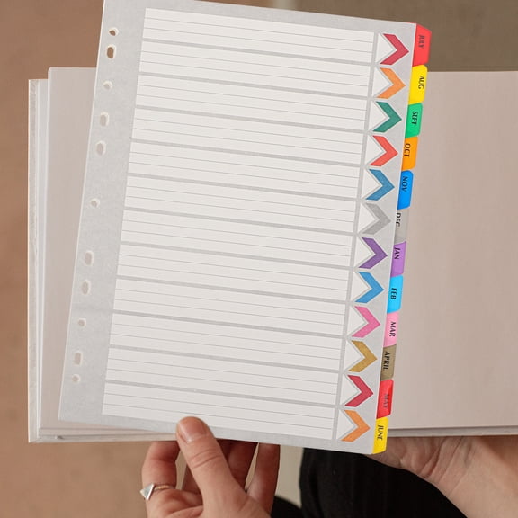 Eease 12 Month Notebook Binder Dividers A4 Tabs for Planners