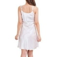 thumbnail image 4 of XBASW Women's Silk Nightgowns Slip Sleepwear V Neck Nightshirt Stain Nightwear Summer Pajamas Dress for Womens, 4 of 9