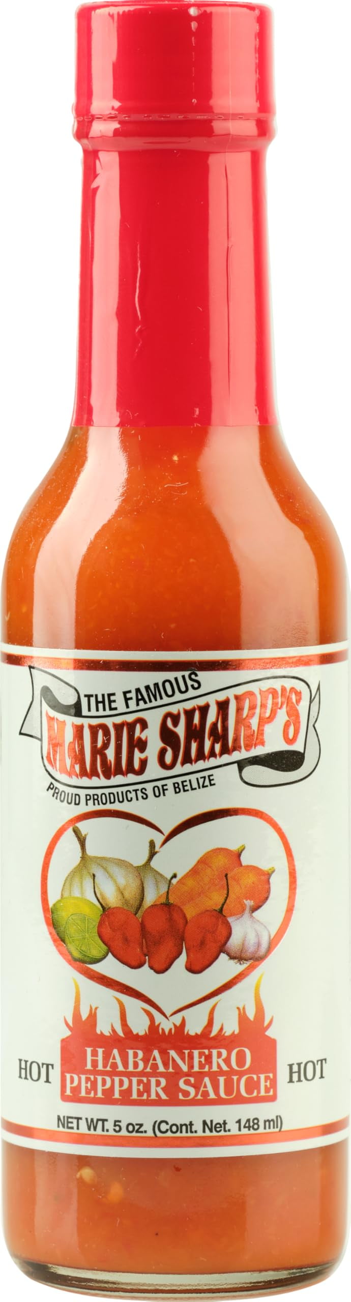 (Pack Of 6) Marie Sharp's Sauce Habanero Pepper Hot 5 Oz
