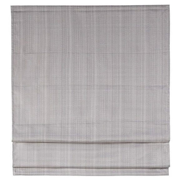 Madison Park Galen 27" Polyester Basketweave Room Darkening Roman Shade in Gray