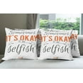 thumbnail image 6 of Ambesonne Saying Throw Pillow Cover 4 Pack, Its OK to Be Selfish, 24", Orange Black, 6 of 7