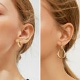 thumbnail image 3 of Lancharmed Gold Plated Stud Earrings,Gradient U Shape Water Drop Openwork Pendant Earring Mother Daughter Gift, 3 of 8