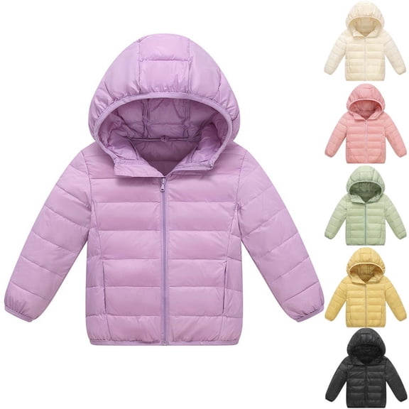 LangJing Girls and Toddlers' Lightweight Packable Hooded Puffer Jacket Little Big Kids Windproof Water-Resistant Warm Winter Jackets Coat, 2-13Years