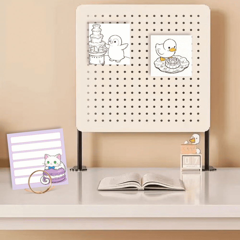 100 Pcs Original Coloring & Note Sticky Notes: Double-Sided, 100 Unique No-Repeat Patterns