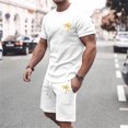 thumbnail image 4 of MKLEKYY Pijama Corto De Verano Para Hombre, Ropa Deportiva, Camiseta Transpirable De Manga Corta Y Pantalones Cortos Deportivos Con Bolsillos., 4 of 4