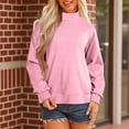 thumbnail image 6 of Nfurl Womens Mock Neck Sweatshirt Oversized Long Sleeve Pullover Tops Loose Fit Casual Trendy Going Out Ladies Sweatshirts Pink,L, 6 of 8