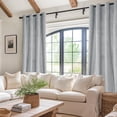 thumbnail image 6 of JIUZHEN Velvet Curtains for Living Room - Thermal Insulated Room Darkening Grommet Soft Retro Window Drapes for Bedroom/Sliding Door, Set of 2 Panels with Tiebacks, 52 x 84 inches，Silver Grey, 6 of 9