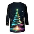 thumbnail image 4 of ‌FDGIU Funny Christmas Shirts for Women - Cute Xmas Tree Print 3/4 Sleeve Blouses, Holiday Tops with Crew Neck, Funny Christmas Tops, 4 of 6