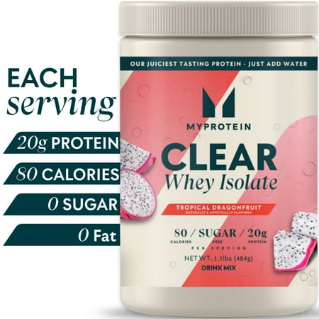 Myprotein Clear Whey Isolate Protein Powder, Tropical Dragonfruit, 1.1lbs