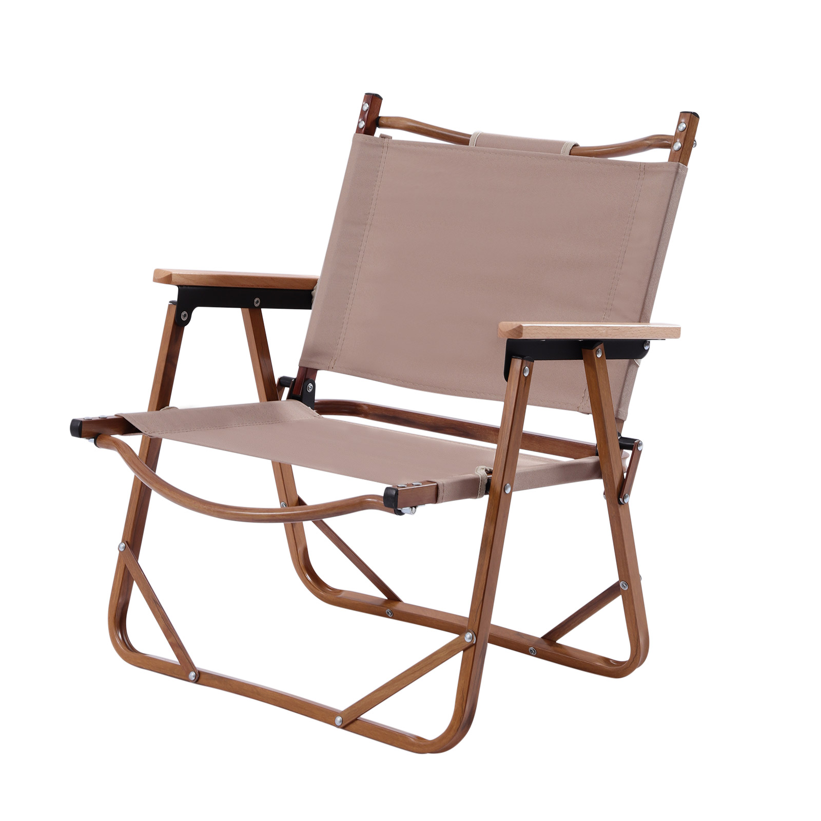 TFCFL 21.65inch Portable Folding Camping Chair Beach Chairs for Camp Khaki