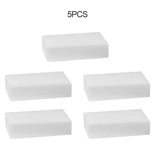 2X 5 pcs Magic Sponge Eraser Multifunction Cleaner Kitchen Dish Cleaning Sponge Dirty Cleaning Tool For Office Wall Car White