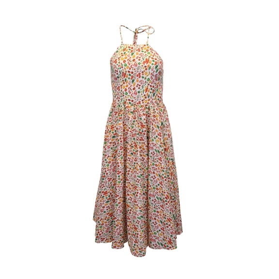Pre-Owned Caroline Constas Gretta Printed Midi Dress in Multicolor Cotton