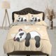 thumbnail image 1 of Panda durmiente amarillo funda nórdica niños, juego de cama completo, rey, reina, dormitorio, 1 of 4