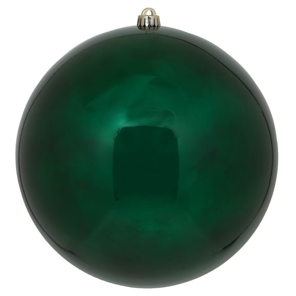 Vickerman 6" Midnight Green Shiny Ball Ornament, 4 per Bag