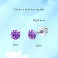 thumbnail image 4 of Limerencia 5mm Screw Back Zirconia Earrings, Hypoallergenic Titanium Earrings (Purple), 4 of 6