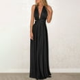 thumbnail image 6 of NXMZXB Dresses for Bridesmaids,Wedding Guest Dresses for Women,Plus Size Wrap Dress Long Maxi Convertible Multiway Dress Black L, 6 of 9