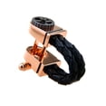 thumbnail image 4 of Gemelos para camisa, Gemelos para hombre de cuero negro chapados en oro rosa con gemelos de negocios de calidad brillar Electrónica, 4 of 5