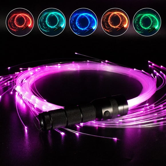 SHAR Fiber Optic Whip, Dance Flow Pixel Whip Super Bright Light Up Rave Toy 40 Color Effects Mode 360° Swivel for Dance, Party, Light Show, EDM Music Festival (Black)